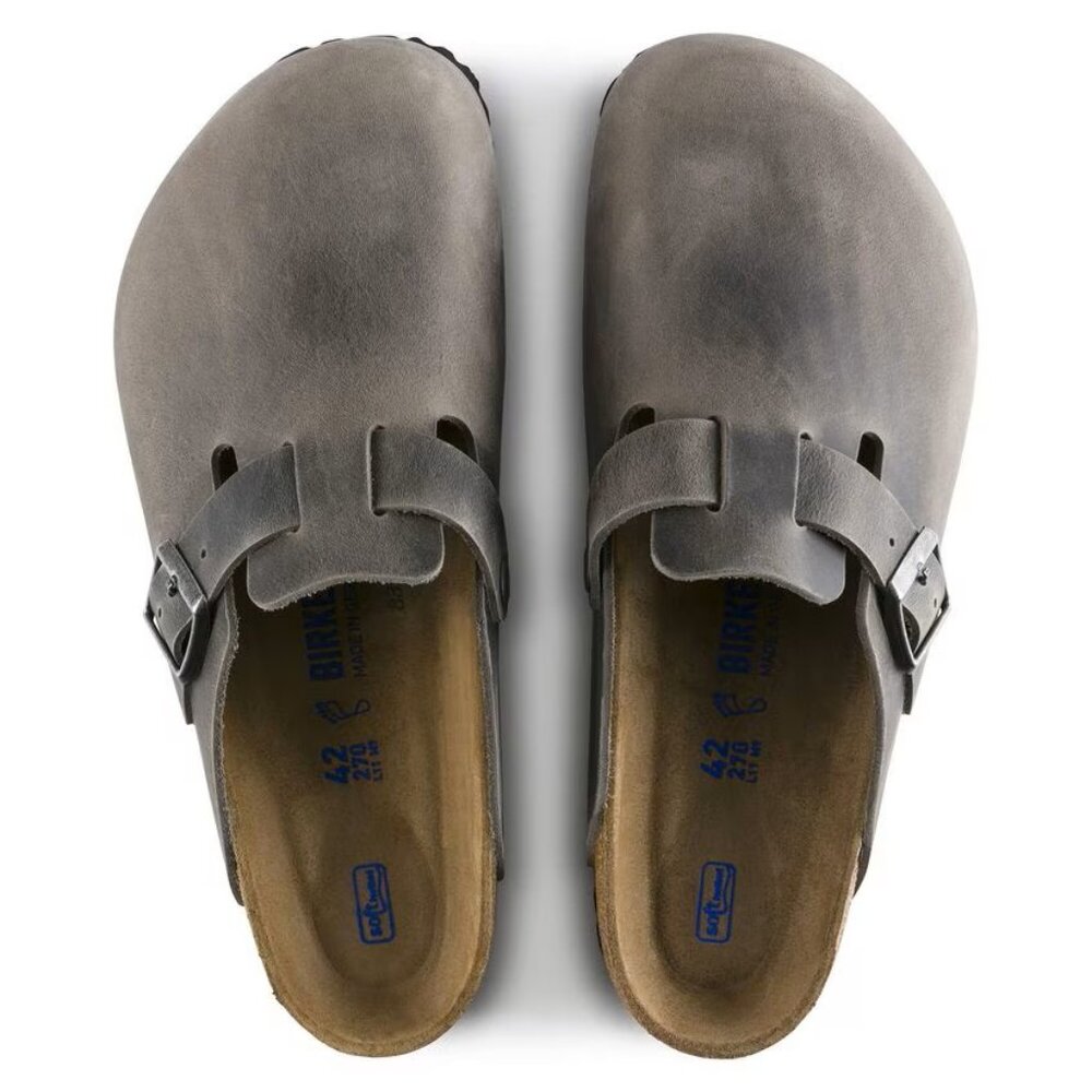 Birkenstock Boston Soft Footbed Oiled Leather Clog Iron Sz 42 M (9), W (11-11.5) - Picture 3 of 6